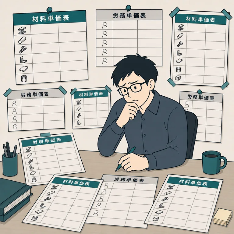 コストテーブルを作成できない、維持・保守ができない